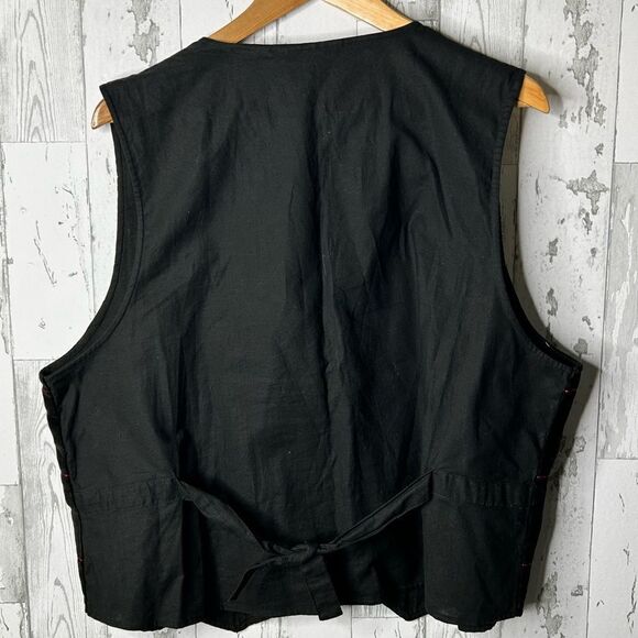 Casey & Max Women's Embroidered Christmas Vest Size XL Velvet Poinsettia & Bells - Picture 2 of 6